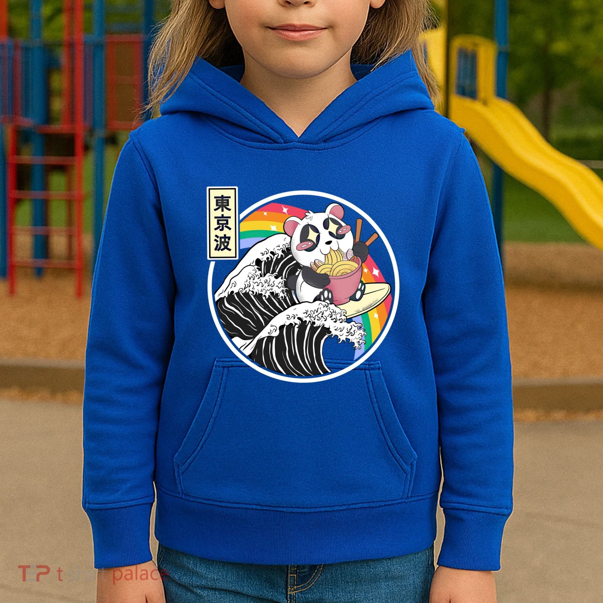 Panda Bear Ra Noodles Japanese Wave Anime Rainbow Kawaii Great Gift Kids Hoodie