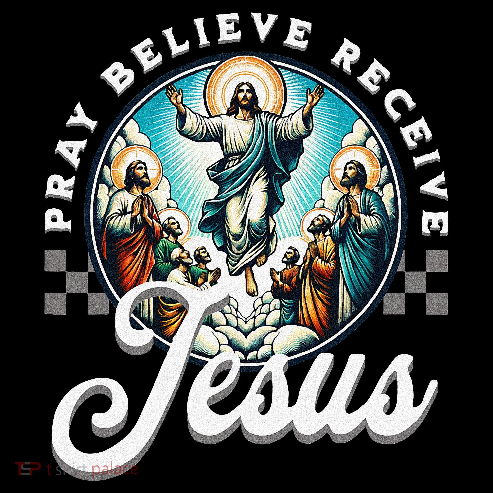 Pray Believe Receive Jesus For Catholic Christian Faith Coffee Mug