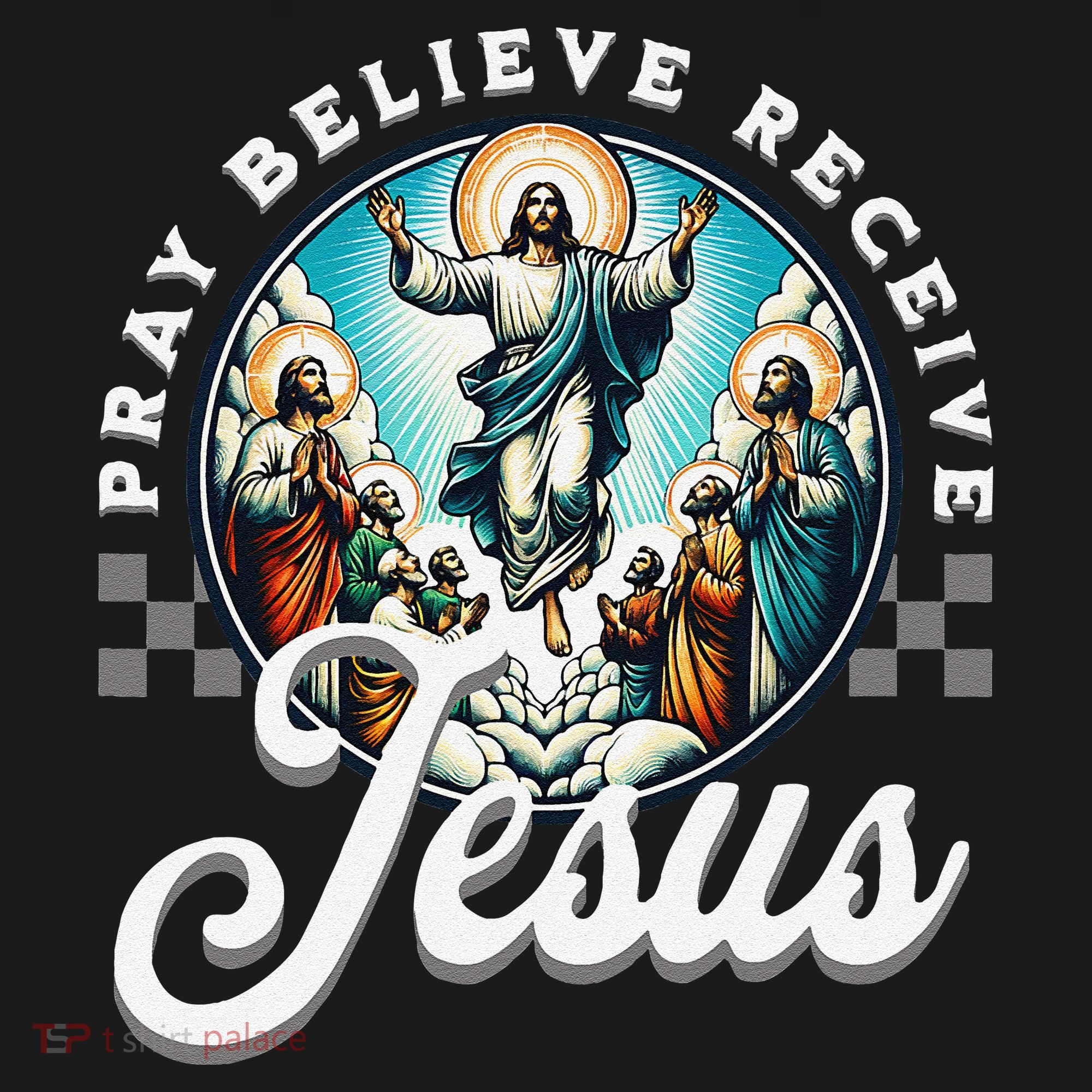 Pray Believe Receive Jesus For Catholic Christian Faith Women's Hoodie