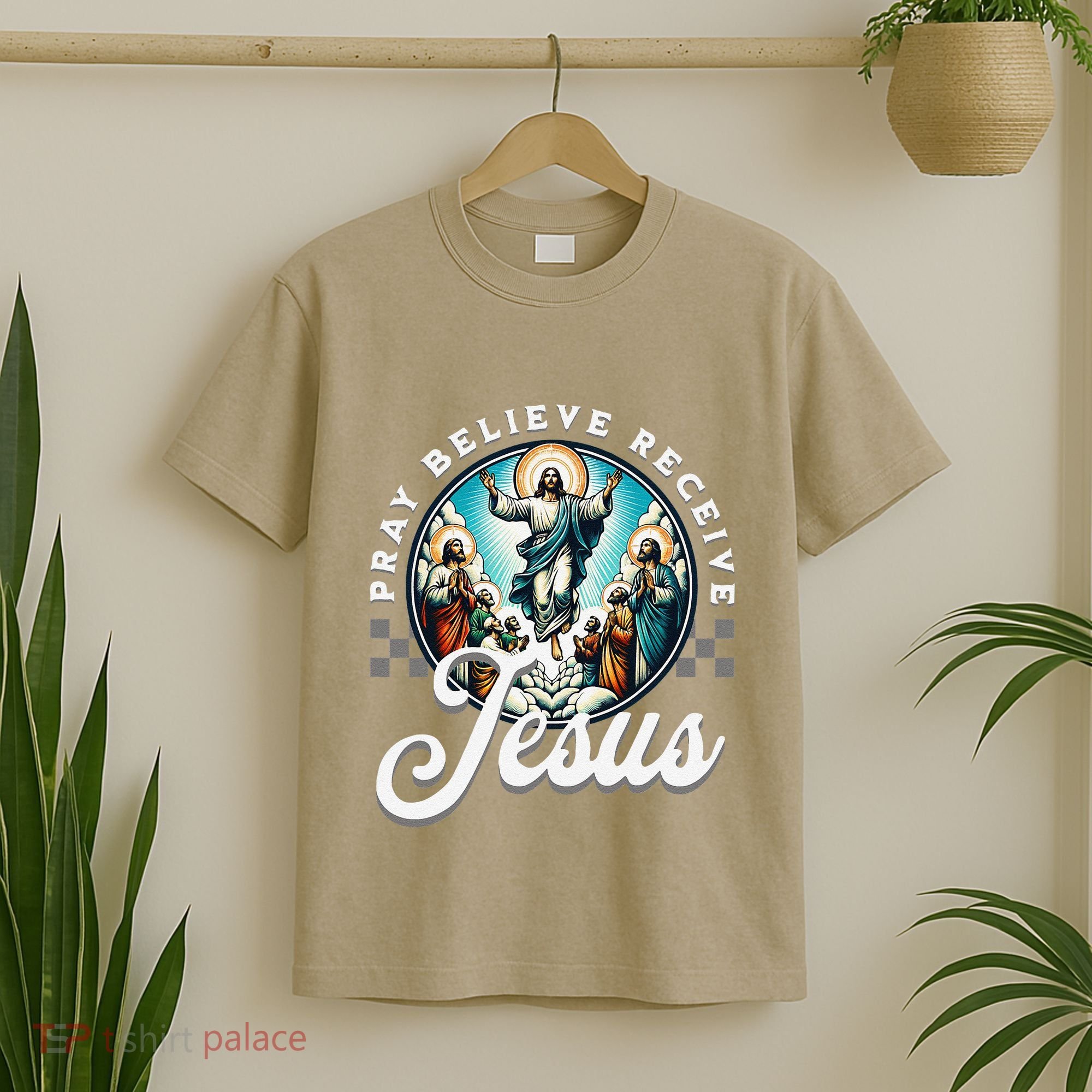 Pray Believe Receive Jesus For Catholic Christian Faith T-Shirt