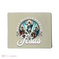 Pray Believe Receive Jesus For Catholic Christian Faith Mousepad thumb 0