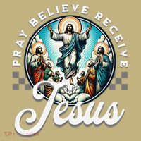 Pray Believe Receive Jesus For Catholic Christian Faith Mousepad thumb 1