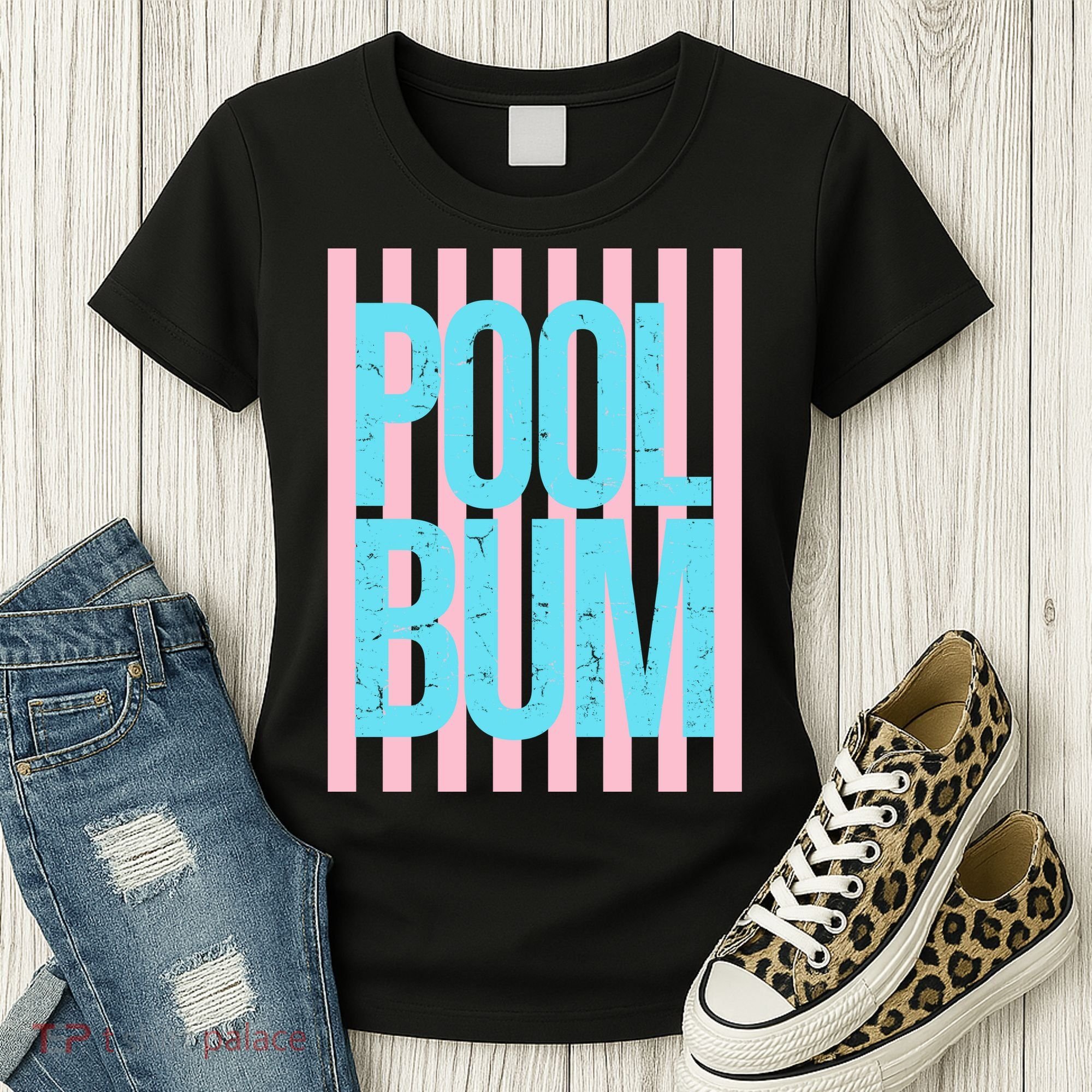 Pool Bum Retro Stripes Sunshine Women's T-Shirt