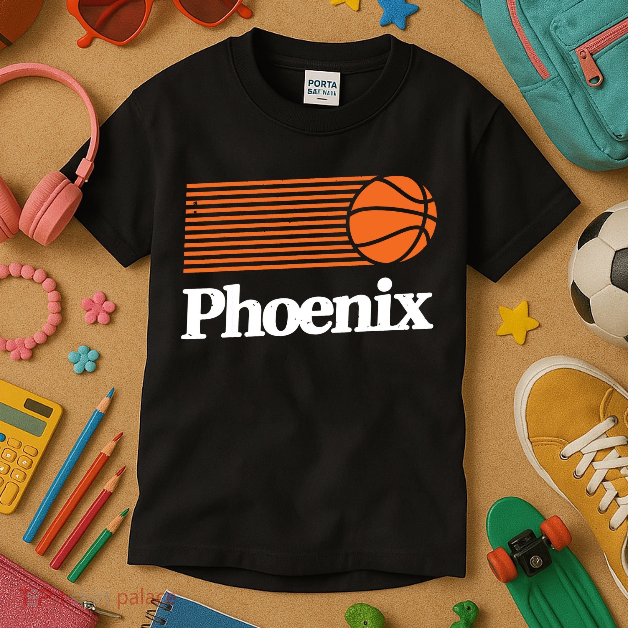 Phoenix Basketball Retro City Arizona State Bball Kids T-Shirt