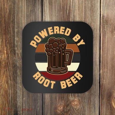 Powered By Root Beer Coaster