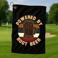 Powered By Root Beer Golf Towel thumb 1