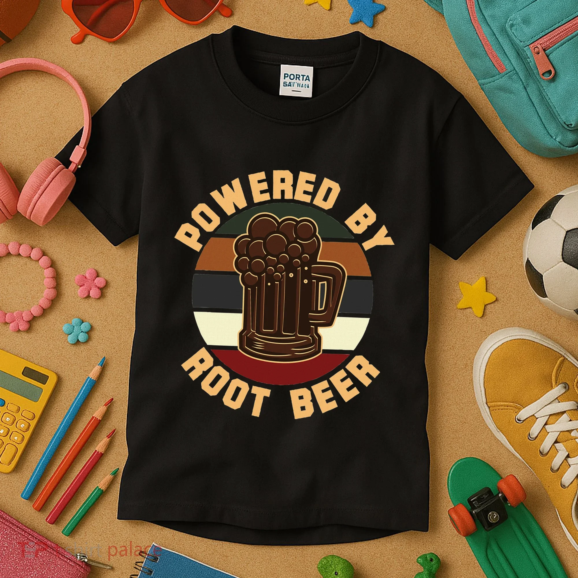 Powered By Root Beer Kids T-Shirt