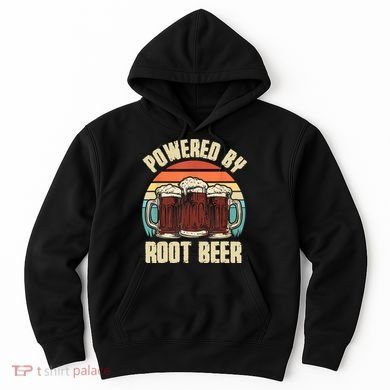 Powered By Root Beer Soda Drink Funny Root Beer Retro Hoodie