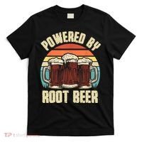 Powered By Root Beer Soda Drink Funny Root Beer Retro T-Shirt thumb 0