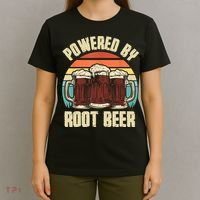 Powered By Root Beer Soda Drink Funny Root Beer Retro T-Shirt thumb 4