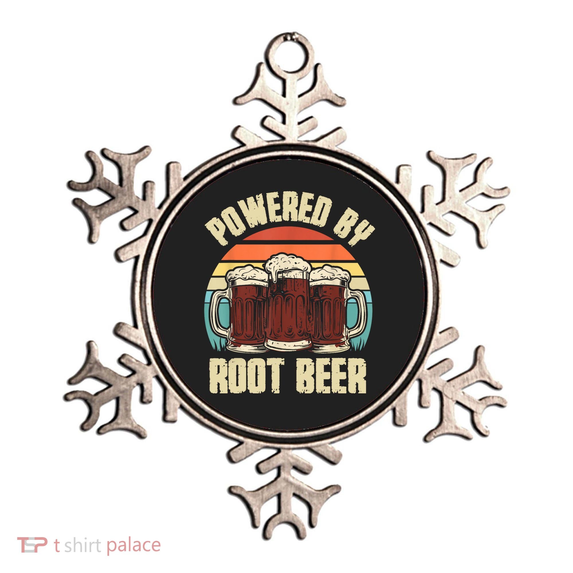 Powered By Root Beer Soda Drink Funny Root Beer Retro Ornament