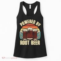 Powered By Root Beer Soda Drink Funny Root Beer Retro Women's Tank Top thumb 0