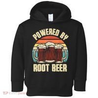 Powered By Root Beer Soda Drink Funny Root Beer Retro Toddler Hoodie thumb 0