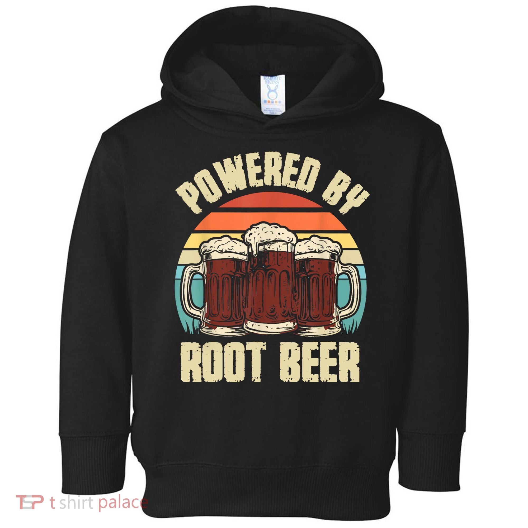 Powered By Root Beer Soda Drink Funny Root Beer Retro Toddler Hoodie