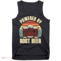 Powered By Root Beer Soda Drink Funny Root Beer Retro Tank Top thumb 0