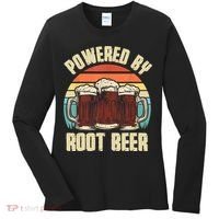 Powered By Root Beer Soda Drink Funny Root Beer Retro Women's Long Sleeve Shirt thumb 0