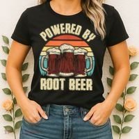 Powered By Root Beer Soda Drink Funny Root Beer Retro Women's T-Shirt thumb 2