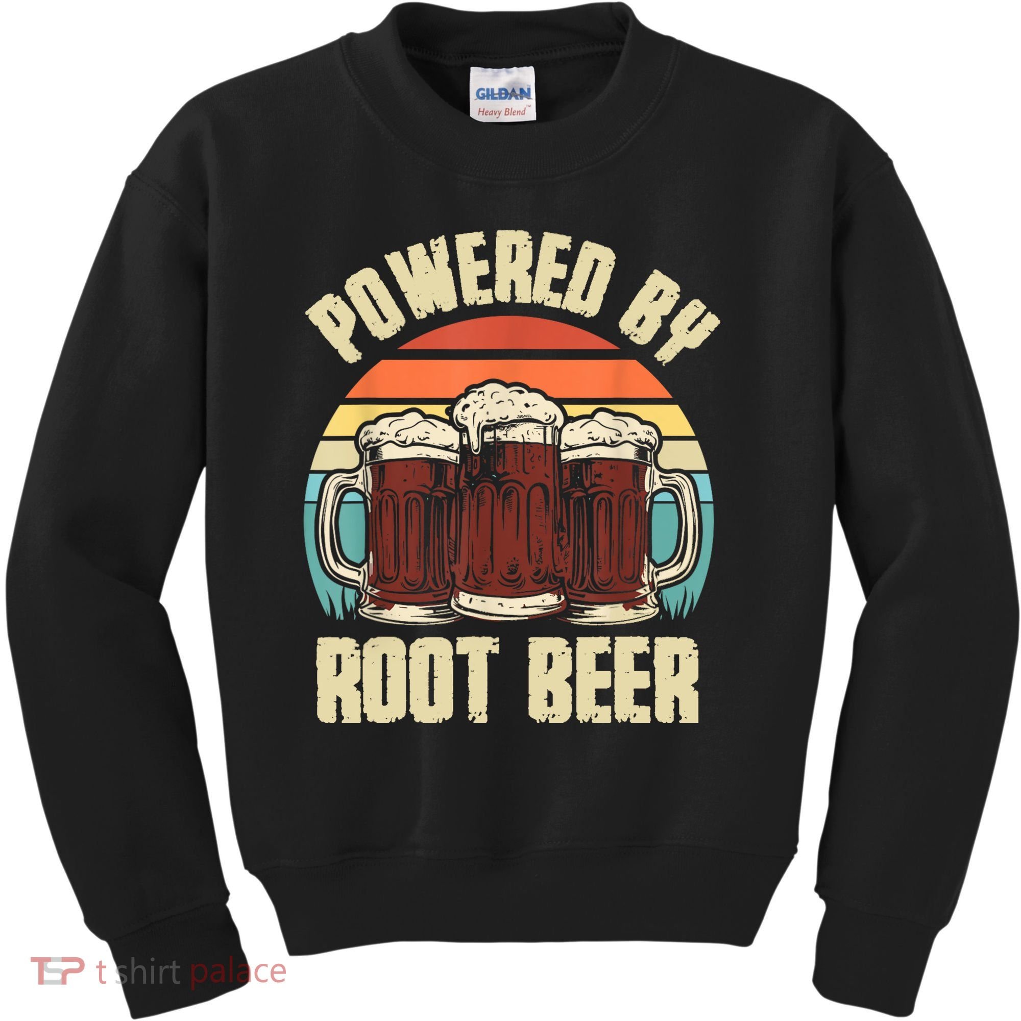 Powered By Root Beer Soda Drink Funny Root Beer Retro Kids Sweatshirt
