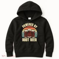 Powered By Root Beer Soda Drink Funny Root Beer Retro Kids Hoodie thumb 0