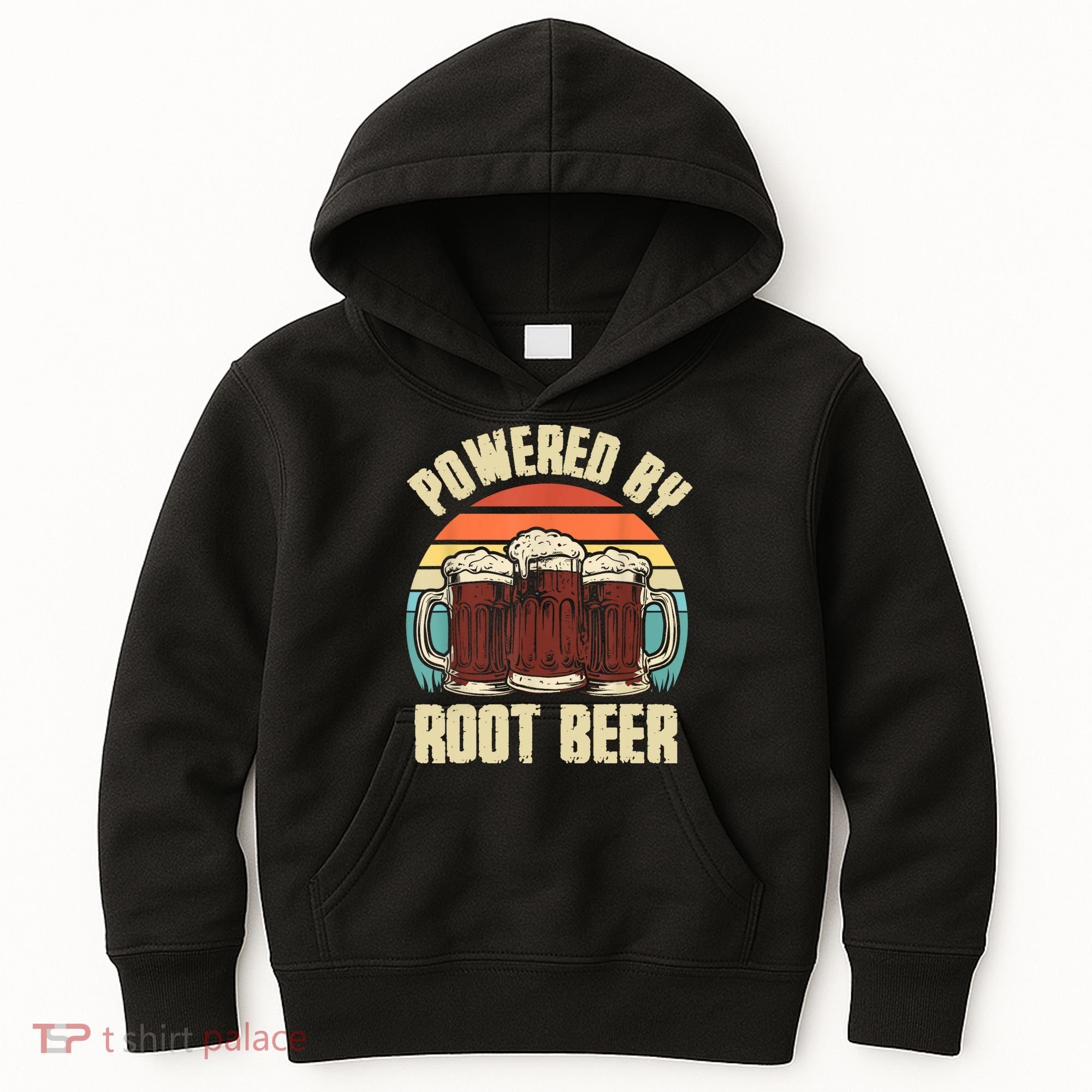 Powered By Root Beer Soda Drink Funny Root Beer Retro Kids Hoodie