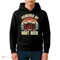 Powered By Root Beer Soda Drink Funny Root Beer Retro Kids Hoodie thumb 4