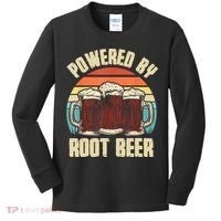 Powered By Root Beer Soda Drink Funny Root Beer Retro Kids Long Sleeve Shirt thumb 0
