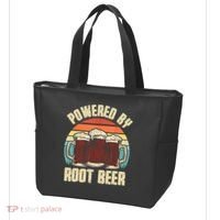 Powered By Root Beer Soda Drink Funny Root Beer Retro Tote Bag thumb 3