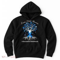 Pinwheels Blue Ribbon Child Abuse Prevention Awareness Gift Hoodie thumb 0