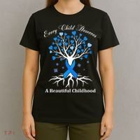 Pinwheels Blue Ribbon Child Abuse Prevention Awareness Gift T-Shirt thumb 4