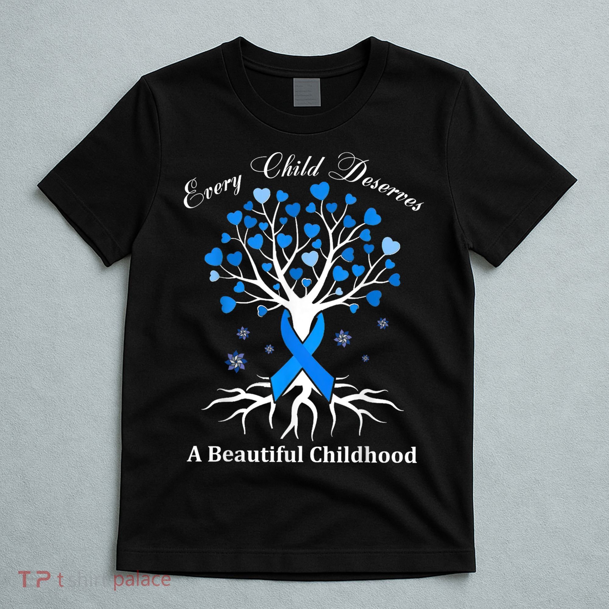 Pinwheels Blue Ribbon Child Abuse Prevention Awareness Gift T-Shirt