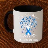 Pinwheels Blue Ribbon Child Abuse Prevention Awareness Gift Coffee Mug thumb 2