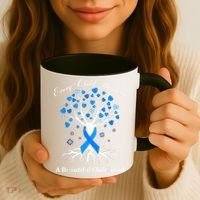 Pinwheels Blue Ribbon Child Abuse Prevention Awareness Gift Coffee Mug thumb 3