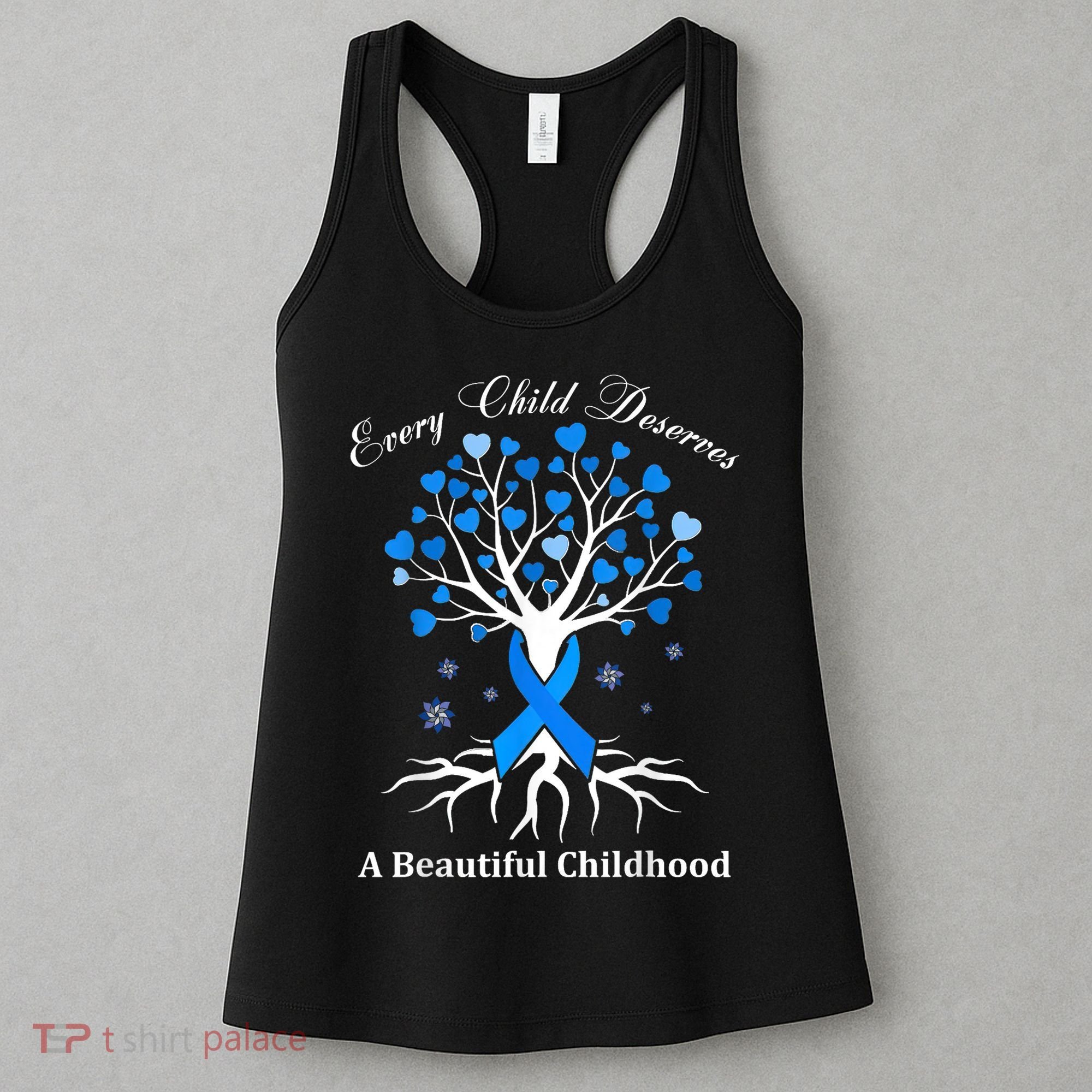 Pinwheels Blue Ribbon Child Abuse Prevention Awareness Gift Women's Tank Top