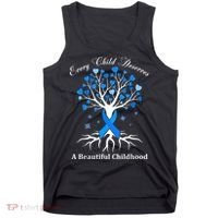 Pinwheels Blue Ribbon Child Abuse Prevention Awareness Gift Tank Top thumb 0