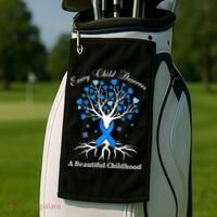 Pinwheels Blue Ribbon Child Abuse Prevention Awareness Gift Golf Towel thumb 2