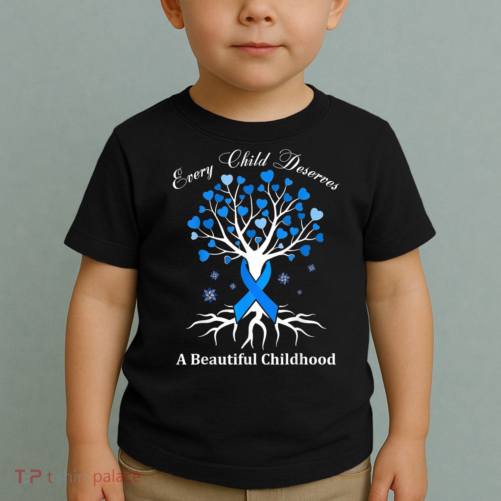 Pinwheels Blue Ribbon Child Abuse Prevention Awareness Gift Toddler T-Shirt