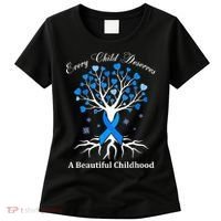 Pinwheels Blue Ribbon Child Abuse Prevention Awareness Gift Women's T-Shirt thumb 0