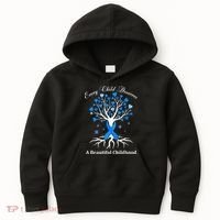 Pinwheels Blue Ribbon Child Abuse Prevention Awareness Gift Kids Hoodie thumb 0