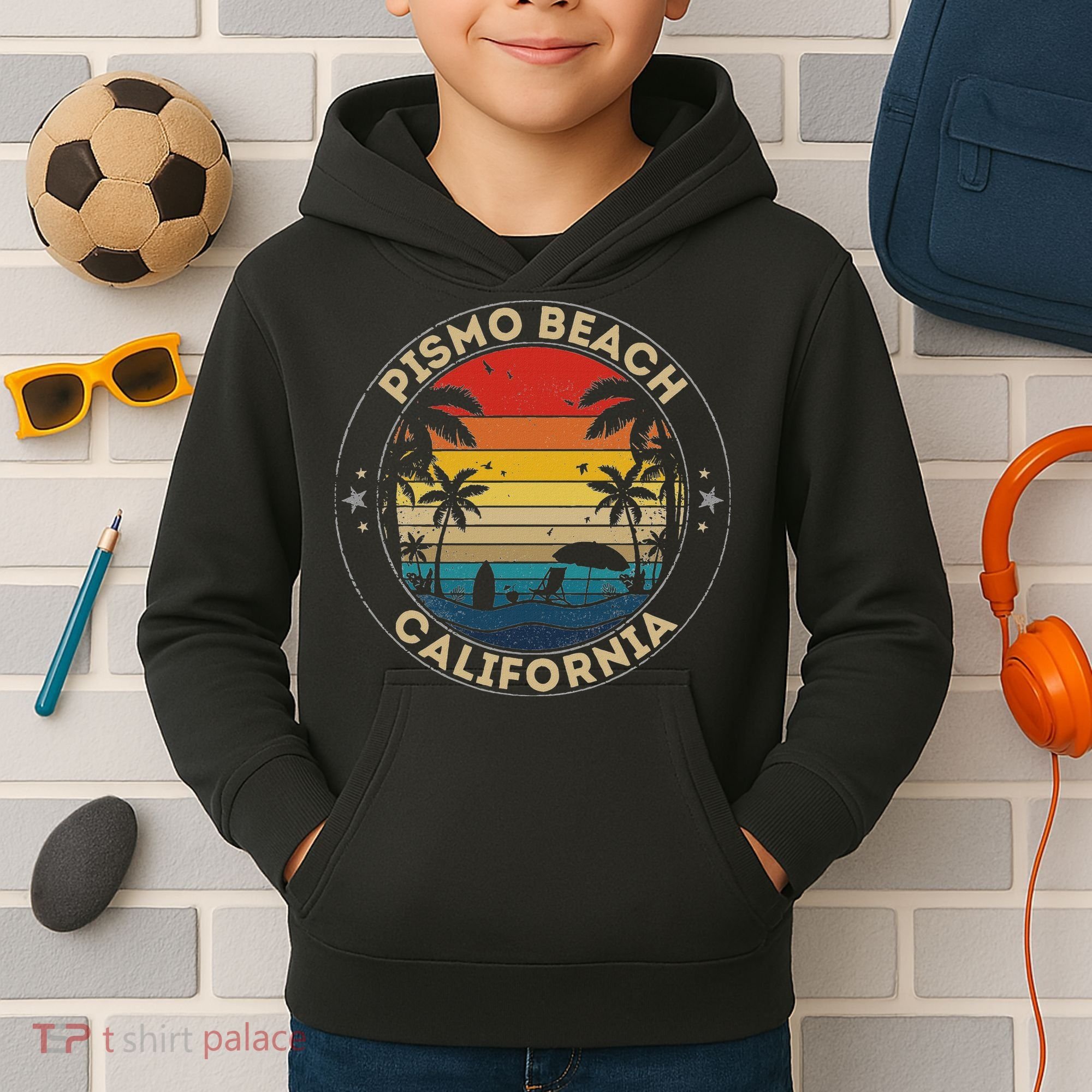 Pismo Beach Souvenir California Reminder Kids Hoodie