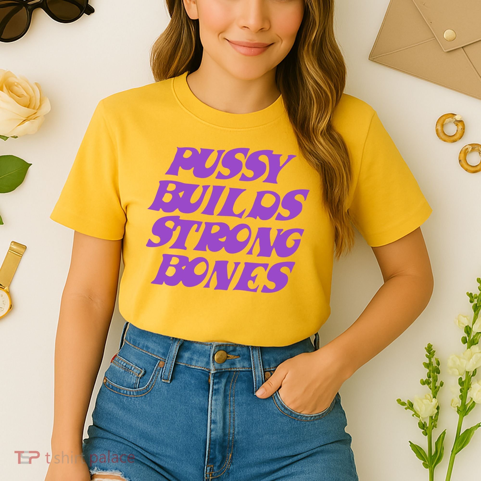 Pussy Builds Strong Bones Comfort Colors Boxy T-Shirt
