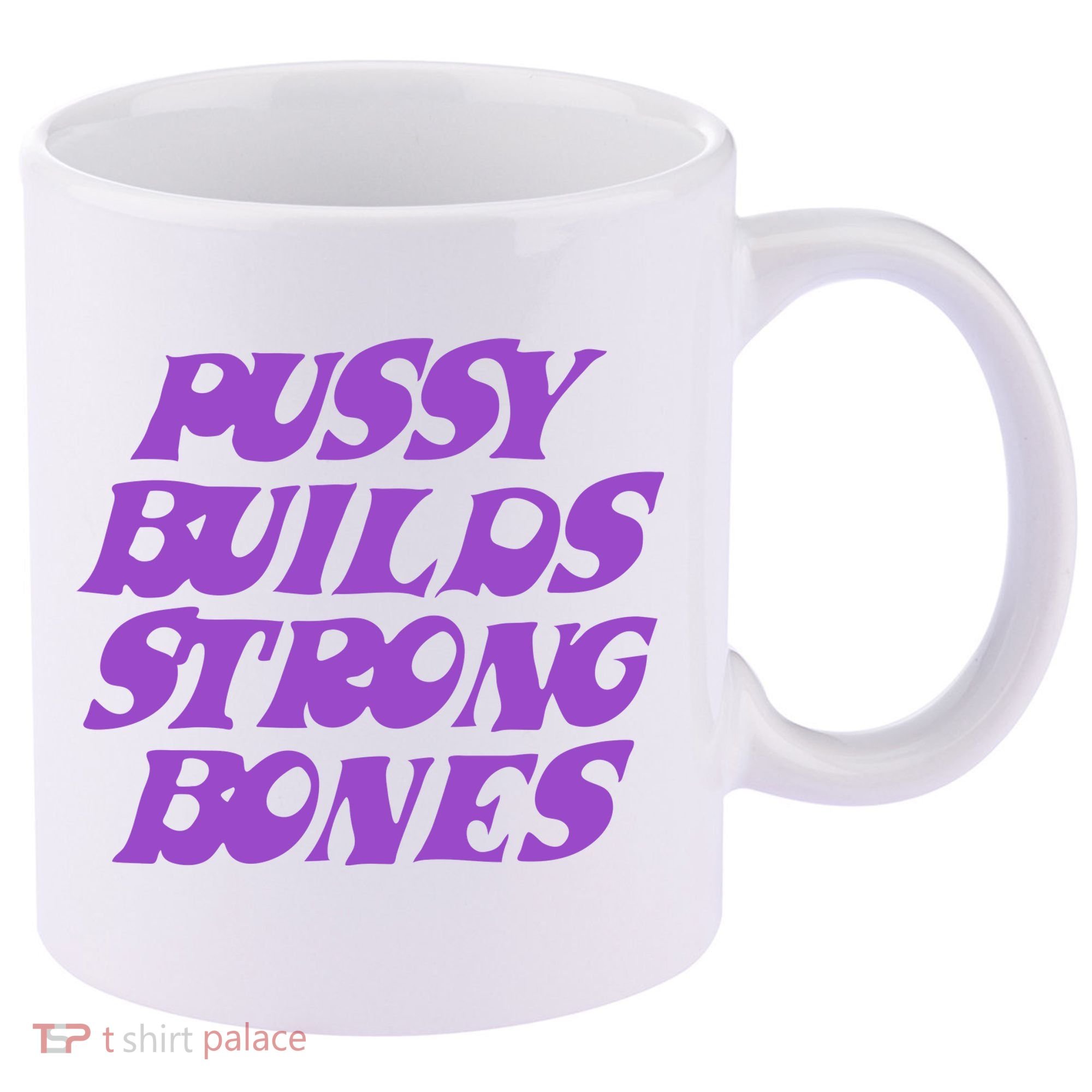 Pussy Builds Strong Bones 11oz C Handle Ceramic Mug