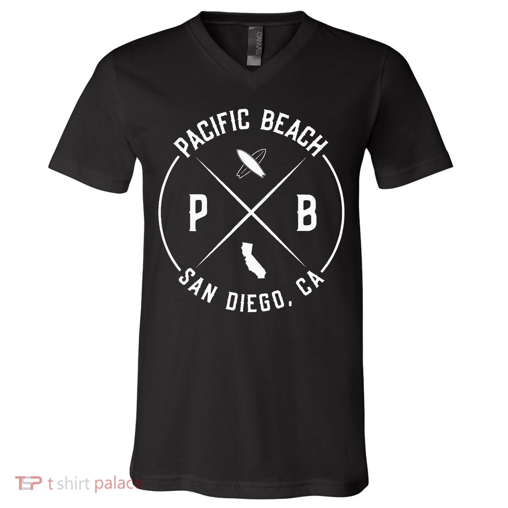 Pacific Beach San Diego California Pb San Diego V-Neck T-Shirt