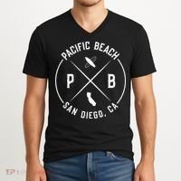 Pacific Beach San Diego California Pb San Diego V-Neck T-Shirt thumb 2