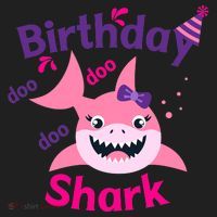 Pink Birthday Shark Doo Doo Doo Women's Sweatshirt thumb 2