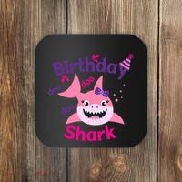 Pink Birthday Shark Doo Doo Doo Coaster thumb 0