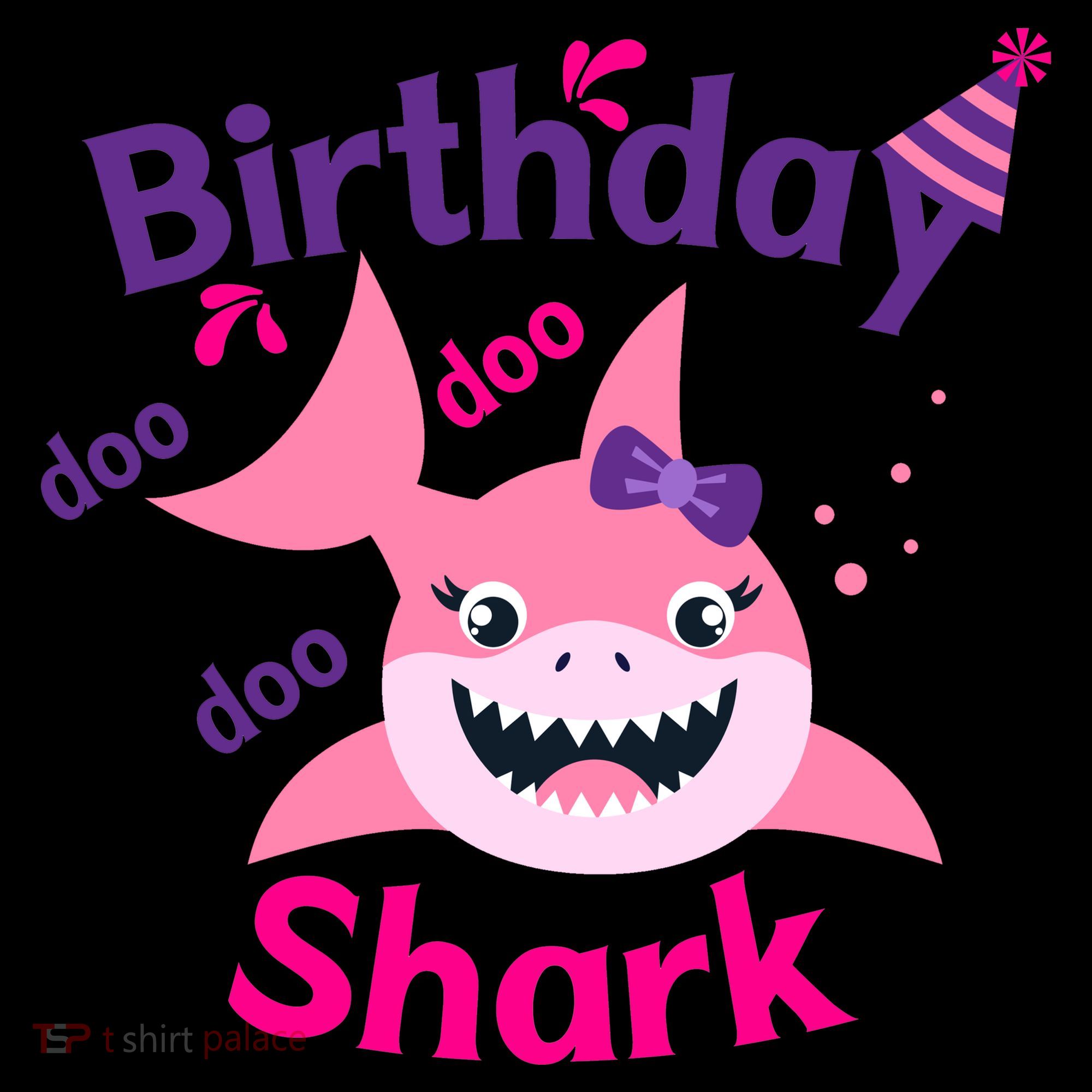 Pink Birthday Shark Doo Doo Doo Coaster