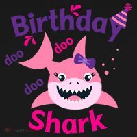 Pink Birthday Shark Doo Doo Doo Tote Bag thumb 4
