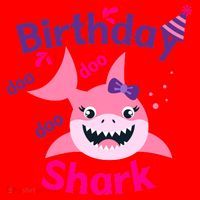 Pink Birthday Shark Doo Doo Doo Santa Hat thumb 1