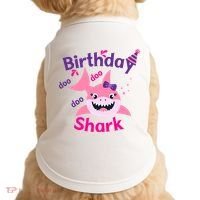 Pink Birthday Shark Doo Doo Doo Doggie Tank thumb 0