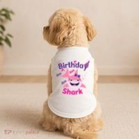 Pink Birthday Shark Doo Doo Doo Doggie Tank thumb 2
